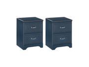 Leo Two Drawer Night Stand Blue 2 Pack Leo Two Drawer Night Stand Blue
