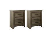 Zelen Two Drawer Night Stand Warm Gray 2 Pack Zelen Two Drawer Night Stand Warm Gray