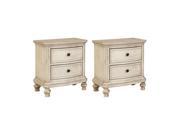 Demarlos Two Drawer Night Stand Parchment White 2 Pack Demarlos Two Drawer Night Stand Parchment White