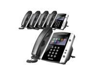 Polycom VVX 601 2200 48600 001 5 pack VVX 601 16 line Business Media Phone with Power Supply