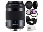 Samsung 50 200mm Telephoto Zoom Lens Kit for NX Series Cameras White Box Includes 3 Piece Filter Kit UV CPL FLD Flower Lens Hood Microfiber Cleaning Clot