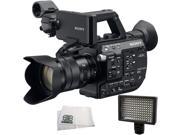 Sony PXW FS5 XDCAM Super 35 Camera System with Zoom Lens 160 LED Video Light Microfiber Cleaning Cloth