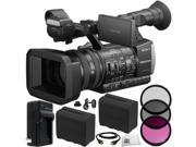 Sony HXR NX3 1 NXCAM Professional Handheld Camcorder 10PC Accessory Kit. Includes 3PC Filter Kit UV CPL FLD 2 Extended Life Replacement F970 Batteries AC