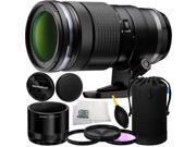 Olympus M 40 150mm f 2.8 Interchangeable PRO Lens for Olympus Panasonic Micro 4 3 Cameras 9PC Essentials Bundle. Includes Manufacturer Accessories 3PC Filter