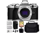 Olympus OM D E M5 Mark II Mirrorless Micro Four Thirds Digital Camera Silver 16GB Bundle 9PC Accessory Kit. Includes Sandisk 16GB Extreme SDHC Memory Card 2