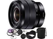 Sony 10 18mm f 4 OSS Alpha E mount Wide Angle Zoom Lens 9PC Accessory Kit. Includes Manufacturer Accessories 3PC Filter Kit UV CPL FLD Cap Keeper Lens P