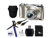 Fujifilm FinePixF550 F550EXR Digital Camera Gold 7 Piece Accessory Bundle