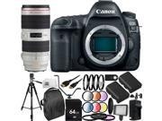 Canon EOS 5D Mark IV DSLR Camera with EF 70 200mm f 2.8L IS II USM Lens International Version No Warranty 27PC Accessory Bundle. Includes 64GB Memory Card