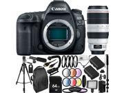 Canon EOS 5D Mark IV DSLR Camera with EF 100 400mm f 4.5 5.6L IS II USM Lens International Version No Warranty 30PC Accessory Kit Includes 64GB Memory Card