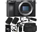 Sony Alpha a6500 Mirrorless Digital Camera Body Only 64GB Bundle 12PC Accessory Kit Includes 64GB Memory Card 2 Replacement FW 50 Batteries AC DC Rapid