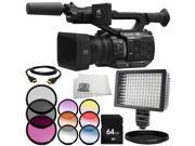 Panasonic AG UX90 4K HD Professional Camcorder 8PC Accessory Bundle – Includes 64GB SD Memory Card 3 Piece Filter Kit UV CPL FLD MORE