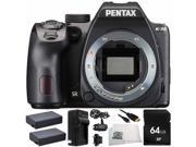 Pentax K 70 DSLR Camera Body Only Black 7PC Accessory Bundle – Includes 64GB SD Memory Card 2x Replacement Batteries MORE