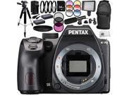 Pentax K 70 DSLR Camera Body Only Black 14PC Accessory Bundle – Includes 64GB SD Memory Card 2x Replacement Batteries MORE