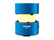 ISOUND Fire Glow Aluminum Color changing Portable Speaker for iPod iPhone iPad or Audio Device with a 3.5mm Audio Jack Blue. Model ISOUND 5287