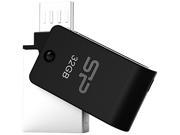 Silicon Power 32GB Mobile X21 OTG USB2.0 Flash Drive for Android Phones and Tablets Color Black Model SP032GBUF2X21V1K