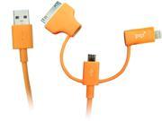 PQI i Cable Multi Plug for mobile devices Lightning Apple 30 pin Micro USB connectors Color Orange Model 6PCN 008R0007A