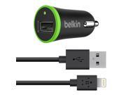 Belkin 10 Watt 2.1 Amp Car Charger with Lightning to USB Cable Model F8J078bt04 BLK