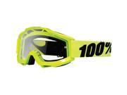 100% Accuri Fluorescent Yellow Clear Lens Motocross Goggles