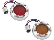 Arlen Ness LED Fire Ring Kit Red Lens Chrome Trim Red LED Dual Filament 1157 Style 12 754