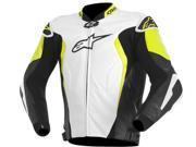 Alpinestars GP Tech Leather Motorcycle Jacket White Black Yellow 58