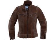 Icon Fairlady Womens Motorcycle Jacket Brown X Small