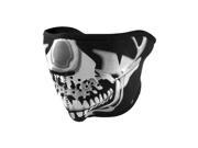 Zan Headgear Neoprene Half Face Mask Chrome Skull OSFM