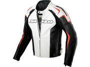 Spidi Sport S.R.L. Track Leather Motorcycle Jacket White Red 44