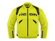 Icon Sanctuary Leather Motorcycle Jacket Hi Vis Yellow Medium