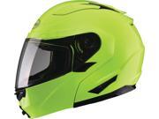 G Max GM64 Solid Motorcycle Helmet Hi Viz Yellow Large