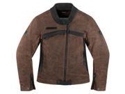Icon One Thousand Hella 1000 Womens Motorcycle Jacket Brown Large
