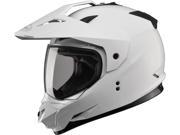 G Max GM11D Dual Sport Solid Motorcycle Helmet White Large