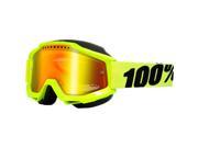 100% Accuri Snow Goggles Yellow Mirror Red Lens OSFM