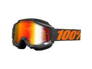 100% Accuri Snow Goggles Gray Mirror Red Lens OSFM
