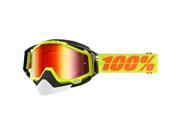 100% Racecraft Snow Goggles Yellow Mirror Red Lens OSFM
