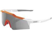 100% Speedcraft SL Sunglasses White Orange Smoke Lens