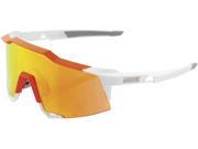 100% Speedcraft Sunglasses White Orange Orange Mirror Lens
