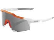 100% Speedcraft Sunglasses White Orange Smoke Lens
