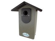 JCs Wildlife Light Brown Recycled Poly Lumber Ultimate Bluebird House Brown Roof