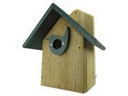 Nature Products USA Post Mount Wren House with Green Poly Roof Portal WREN 2G
