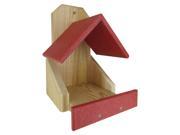 JCs Wildlife Cedar Robin Roost Birdhouse with Recycled Poly Lumber Roof Red