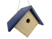 JCs Wildlife Cedar Poly Wren Chickadee Warbler Birdhouse Blue Roof