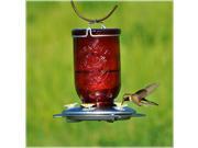 Perky Pet Glass Mason Jar 32 Ounce Hummingbird Feeder w Metal Base 786 Red