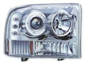 IPCW Projector Headlight CWS 500C2 00 05 Ford Excursion Chrome Housing Clear Projector