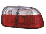IPCW 96 98 Honda Civic Tail Lamps LED 4 Door Ruby Red LEDT 732R2 Pair