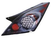 IPCW For 02 05 Nissan 350Z Tail Lamps LED W Chrome Panel Black LEDT 1110B2 Pair