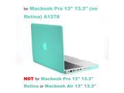 Rubberized Hard Case Laptop Shell Keyboard Skin Screen Protector for Apple Macbook Pro 13�? 13.3�? not Retina A1278 Turquoise