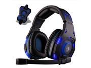 Stereo 7.1 Surround USB Gaming Headphones Headset Blue LED 300cm Cable