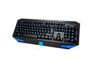 Ergonomic Blue LED Backlit Gaming USB Keyboard for PC Laptop