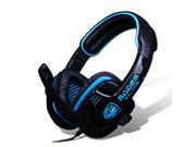 Sades SA 708 PC Gaming Headset w Microphone Volume Control 180cm Cable Black Blue