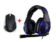 Over ear Professional Stereo Headset Headband Pc Pro WCG Games Headphones w 2500DPI USB 2.4GHz Wireless Optical Gaming Mouse for PC Laptop